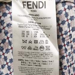 Fendi Multicolor Printed Silk Straight Leg Pants S
