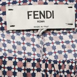 Fendi Multicolor Printed Silk Straight Leg Pants S