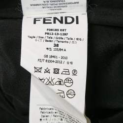 Fendi Green/Blue Crepe Sleeveless Short Dress S