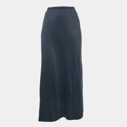 Fendi Navy Blue Jersey Tie-Up Detail Wrap Skirt M