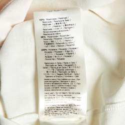 Fendi White Cotton Graphic Beads Embellished T-Shirt S