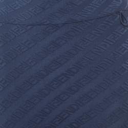 مملوكة مسبقًا Fendi Navy Blue FF Logo Jacquard Knit Leggings S