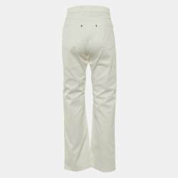 مملوكة مسبقًا Fendi White Denim FF Detail Straight Fit Jeans M/Waist 30"