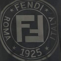 Pre Owned Fendi Black FF Logo Embossed Cotton Crew Neck T-Shirt M