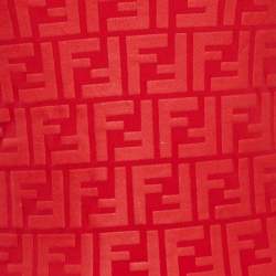 Pre Owned Fendi Red Zucca Print Jersey Tank Top S