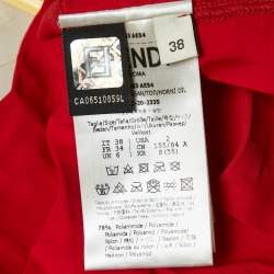 Pre Owned Fendi Red Zucca Print Jersey Tank Top S