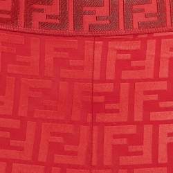 Fendi Red Zucca Print Jersey Biker Shorts S