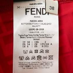 Fendi Red Zucca Print Jersey Biker Shorts S