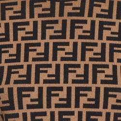 Pre Owned Fendi Brown Zucca Monogram Knit Sweatshirt S