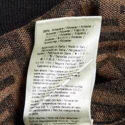Pre Owned Fendi Brown Zucca Monogram Knit Sweatshirt S