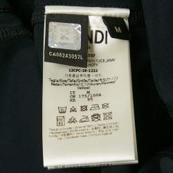 Fendi Black FF Logo Print Jersey Trimmed Jumpsuit M