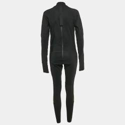 Fendi Black FF Logo Print Jersey Trimmed Jumpsuit M