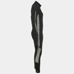 Fendi Black FF Logo Print Jersey Trimmed Jumpsuit M