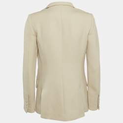 Fendi Light Beige Wool Single Breasted Blazer S