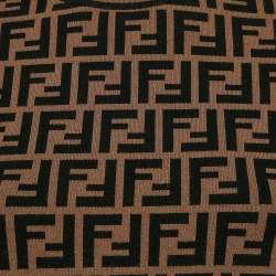 Fendi Brown FF Jacquard Knit Crew Neck Sweater S