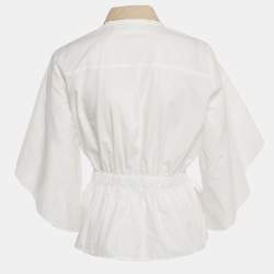 Pre Owned Fendi White Cotton Button Front Blouse M