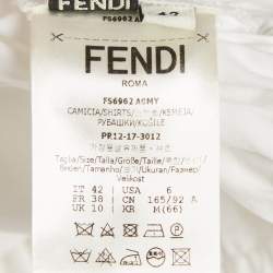 Pre Owned Fendi White Cotton Button Front Blouse M