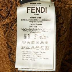Fendi Brown Jacquard Knit Cardigan and Trousers Set M/S