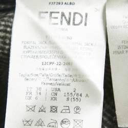 Fendi Grey Wool Single Breasted Blazer S