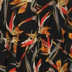 Pre Owned Fendi Multicolor Birds of Paradise Print Silk Kaftan L