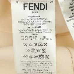 Fendi Cream Wool Silk Flared Midi Dress L