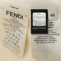 Fendi Cream Wool Silk Flared Midi Dress L