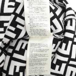 Pre Owned Fendi Black/White Zucca Jacquard Knit Bodycon Midi Dress M