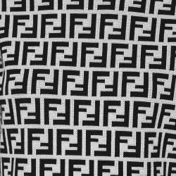 Pre Owned Fendi Black/White Zucca Jacquard Knit Bodycon Midi Dress M