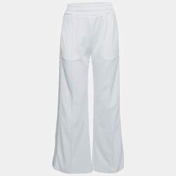 Fendi White Zucca Side Stripe Jersey Trackpants S