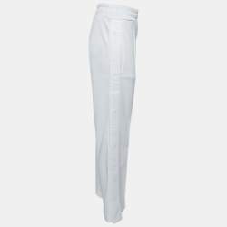 Fendi White Zucca Side Stripe Jersey Trackpants S