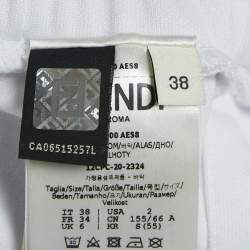 Fendi White Zucca Side Stripe Jersey Trackpants S