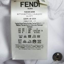 Fendi White Zucca Side Stripe Jersey Trackpants S