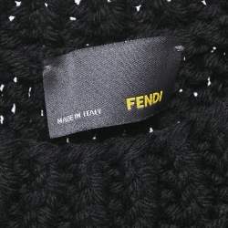 Fendi Black Crochet Half Sleeve Top S