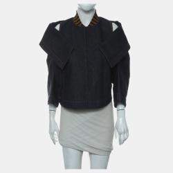 Fendi Denim Blue Shoulder Cut-Out Denim Jacket IT Women 42