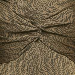 Fendi x Sarah Coleman Brown FF Vertigo Jersey Twist Detail Mini Dress M