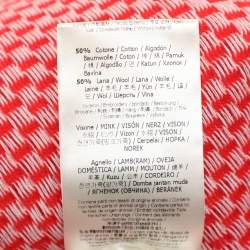 Fendi Red/White Check Knit Wool Cotton Applique Sweater M