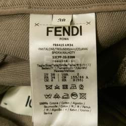 Fendi Beige Cotton Drill Cargo Pants S
