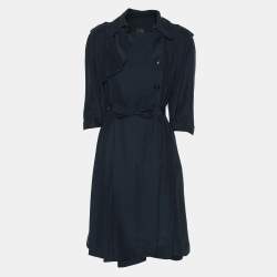 Fendi Navy Blue Silk Belted Dress S