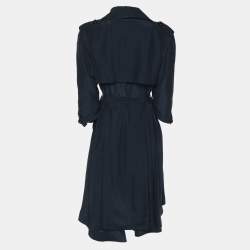 Fendi Navy Blue Silk Belted Dress S