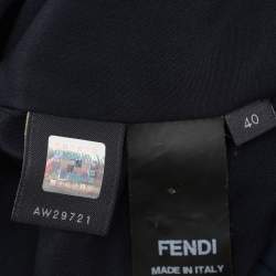Fendi Navy Blue Silk Belted Dress S