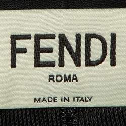Fendi Black Floral Print Silk Overlay Trousers S
