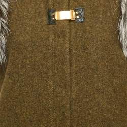Fendi Green Wool and Fur Trim Jacket and Leggings Set M/S