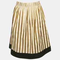 Fendi Green Striped Cotton Mini Skirt L