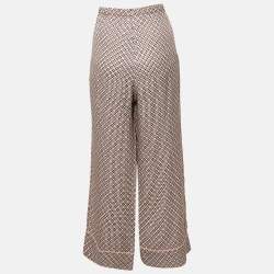 Fendi Multicolor Printed Silk Wide Leg Trousers M