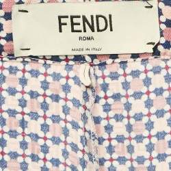 Fendi Multicolor Printed Silk Wide Leg Trousers M