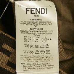 Fendi Brown FF Zucca Jacquard Sleeveless Mini Dress S