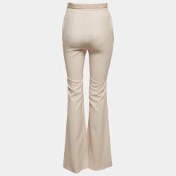 Fendi Beige Wool High Waist Flared Trousers S