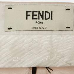 Fendi Beige Wool High Waist Flared Trousers S