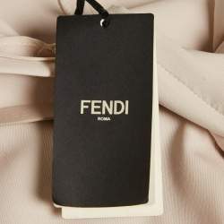 Fendi Beige Wool High Waist Flared Trousers S