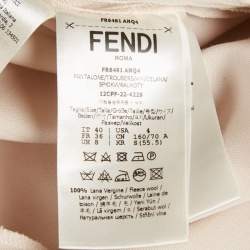 Fendi Beige Wool High Waist Flared Trousers S